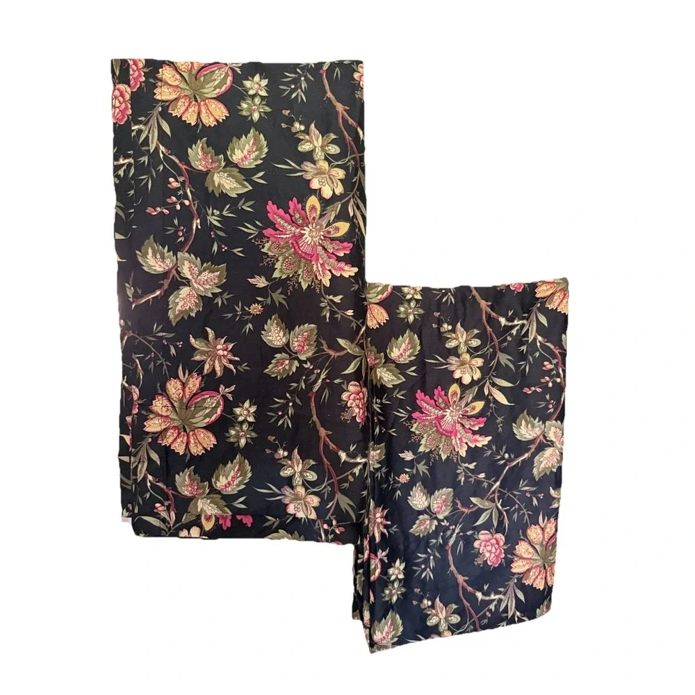 Waverly Felicite Noir Window Panel - 100% Cotton - 50